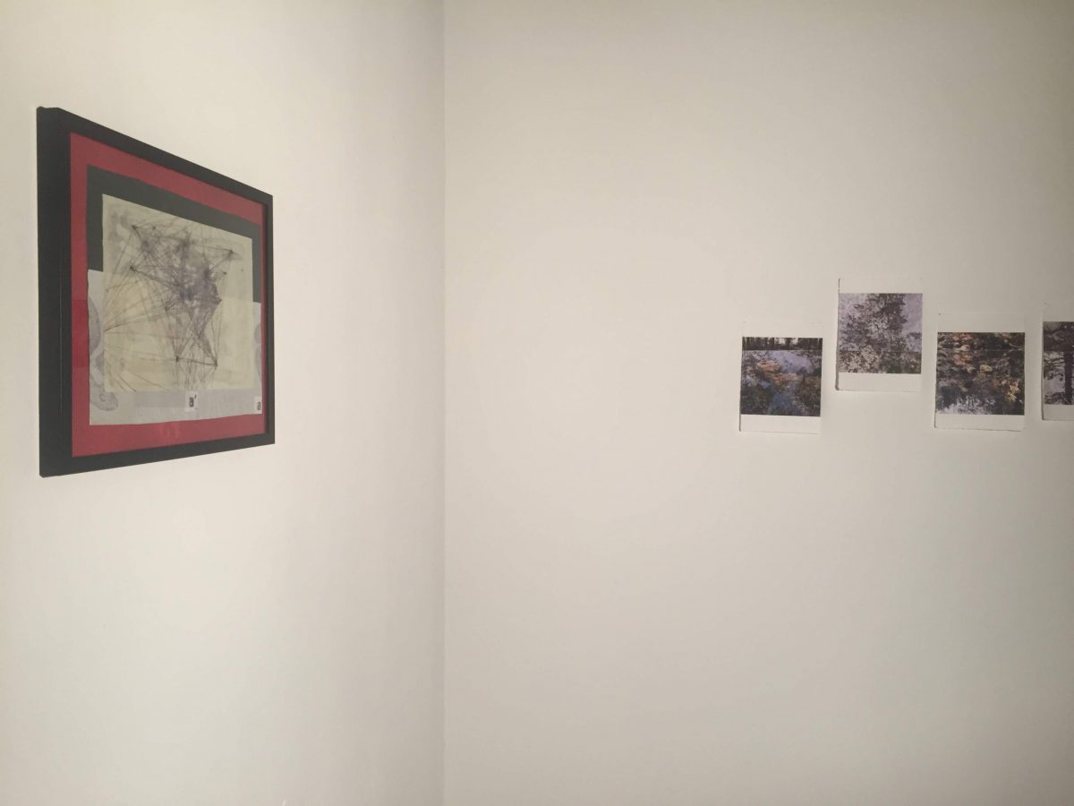 Jovana Komnenic's work Contratto d’alloggio / Contract of Accommodation, rusted iron frame, glass, print on paper.
